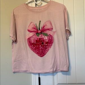 Chic Pink Strawberry Graphic Women's Tee